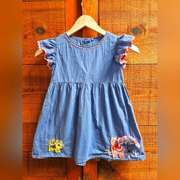Marks & Spencer Other - M&S Blue Animal Embroidery Dress